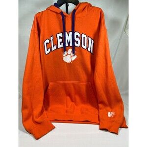 E5 Clemson Tigers Orange Long Sleeve Hooded Fleece Sweatshirt Adult XXL